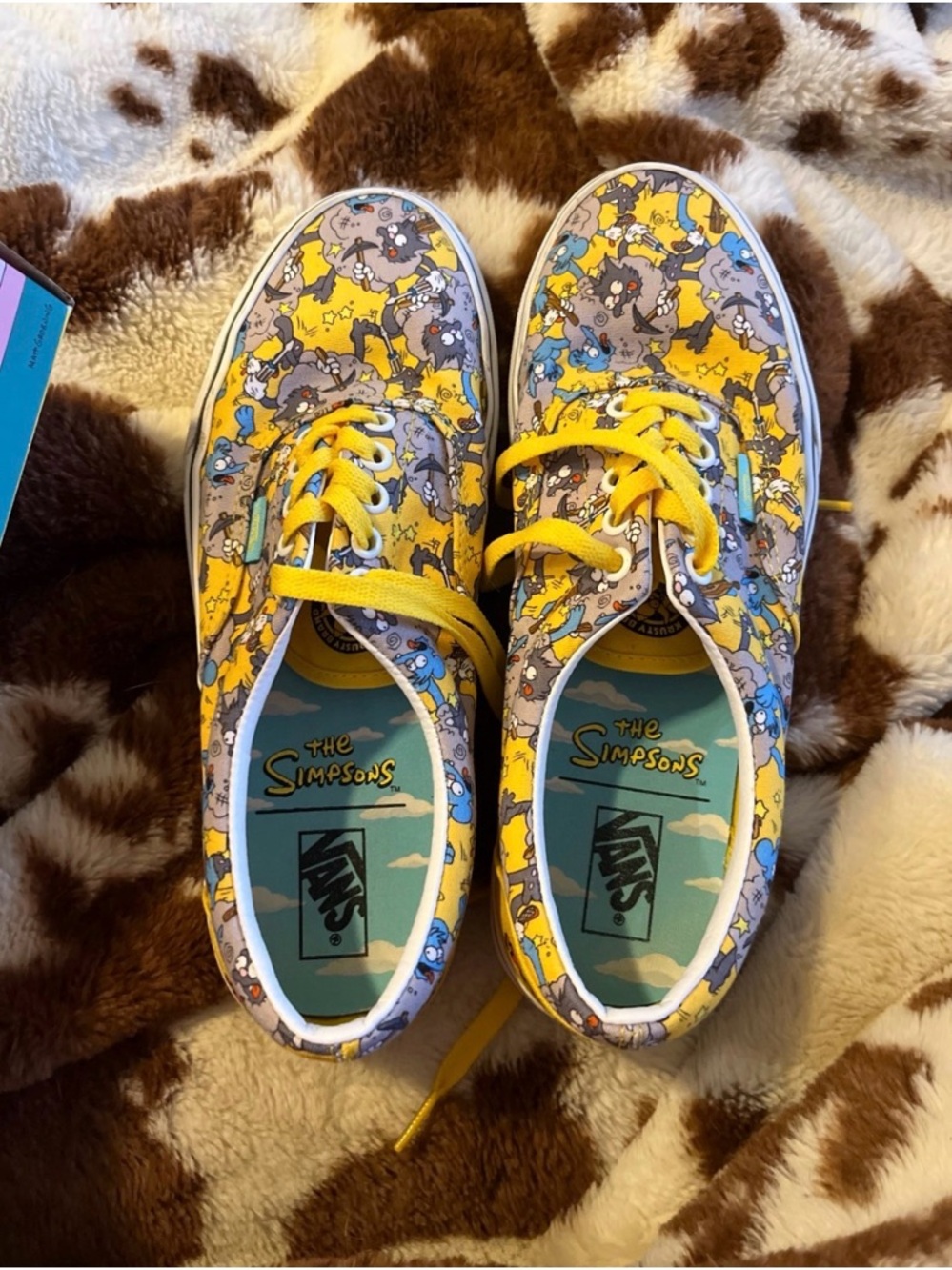 Vans Yellow Simpsons Patterned Lace-Up Sneakers
